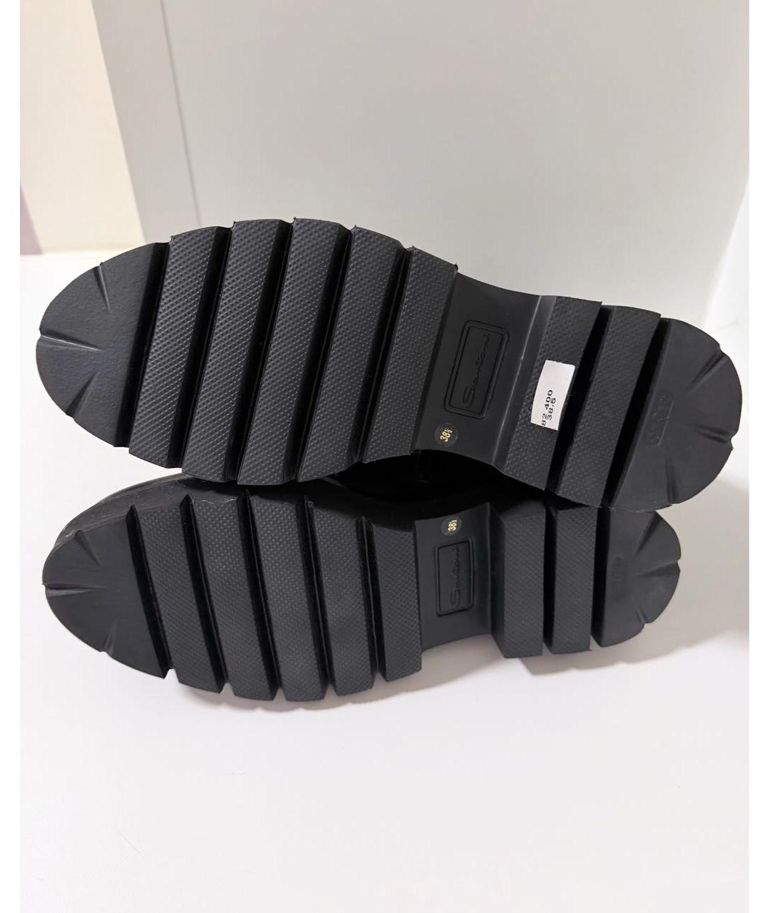 SANTONI Черные кожаные ботинки, фото 5