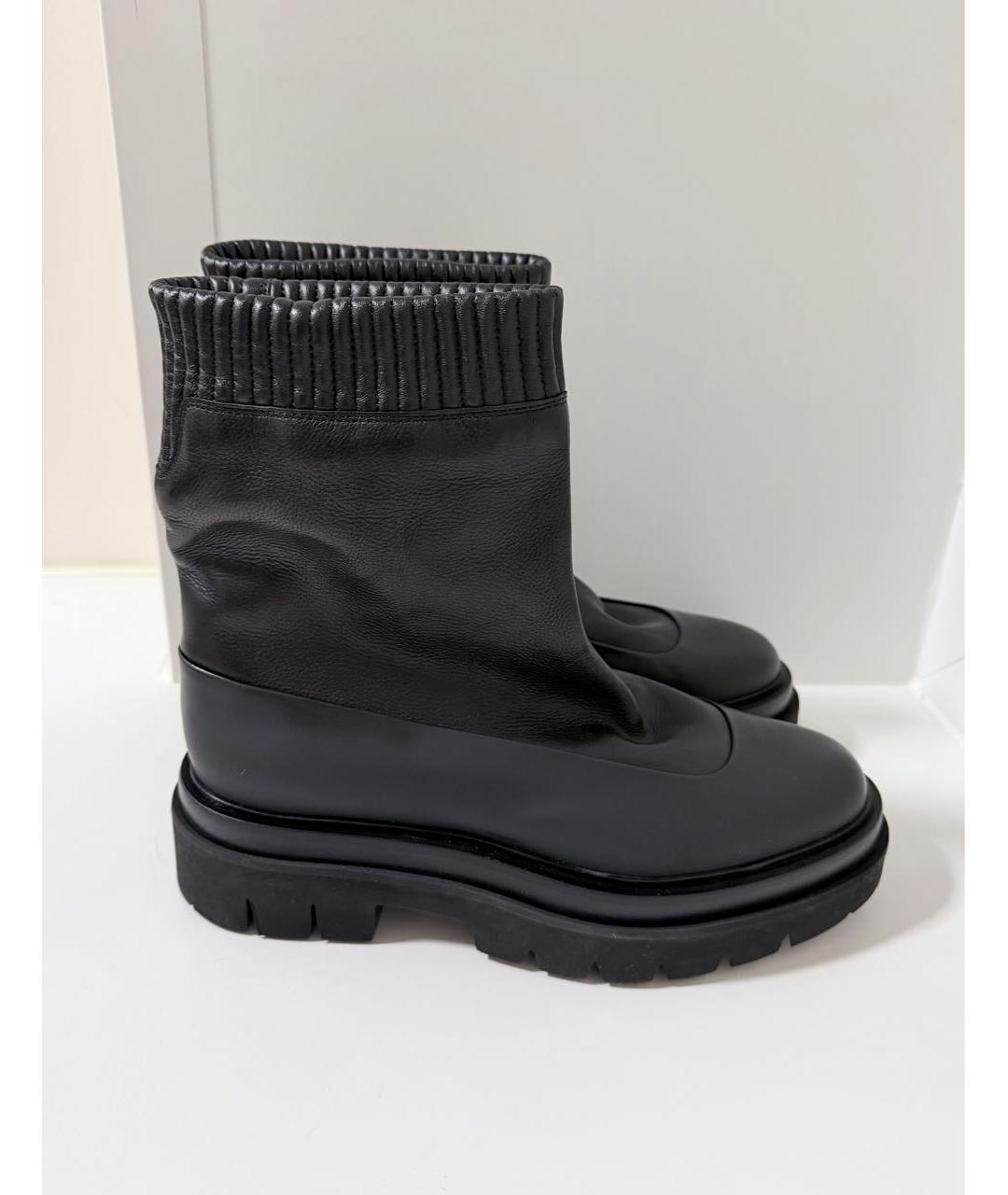 SANTONI Черные кожаные ботинки, фото 9