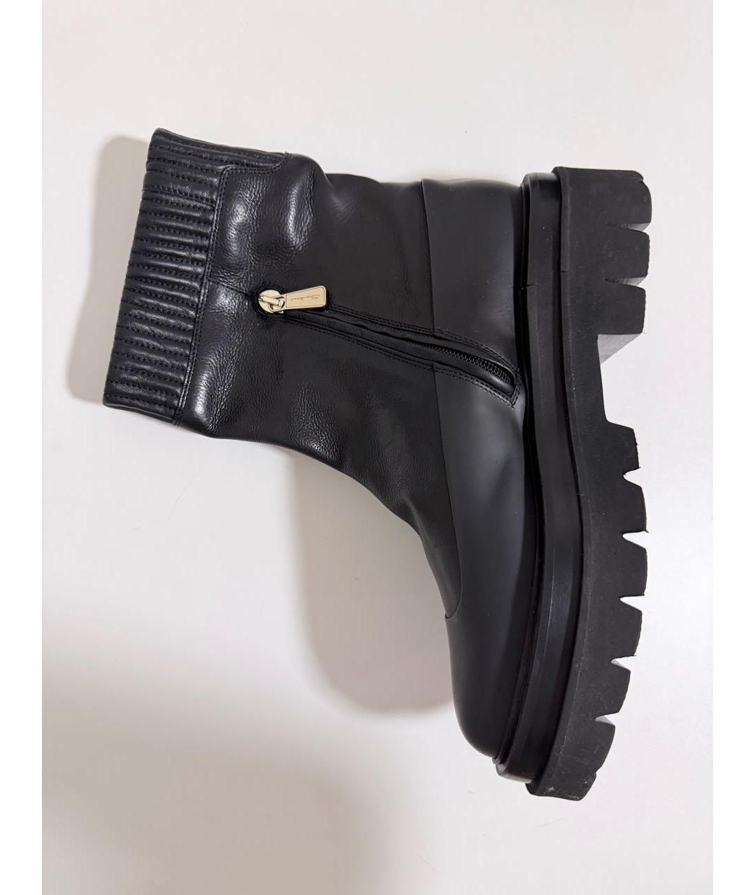SANTONI Черные кожаные ботинки, фото 7