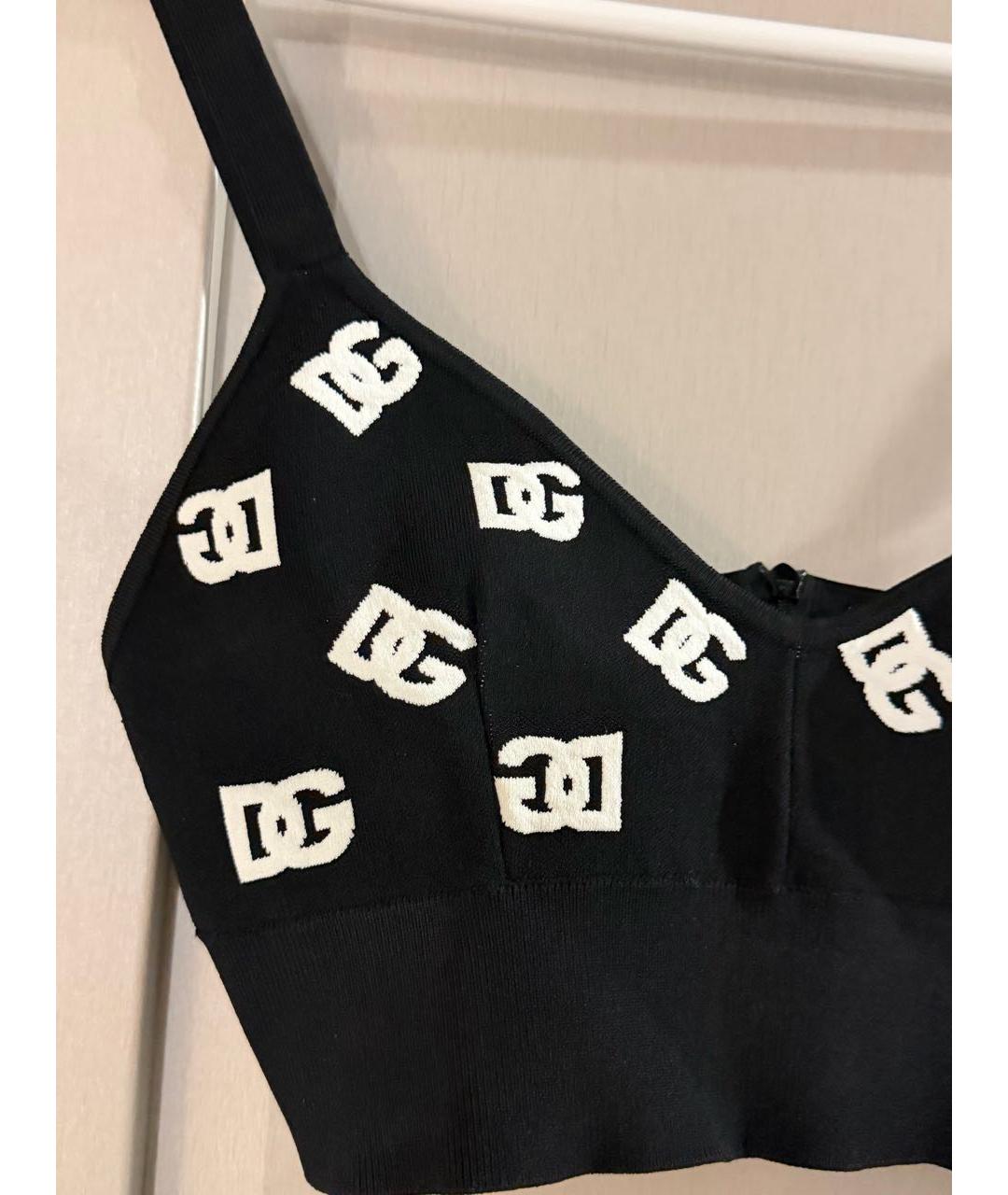 DOLCE&GABBANA Черная вискозная майка, фото 4