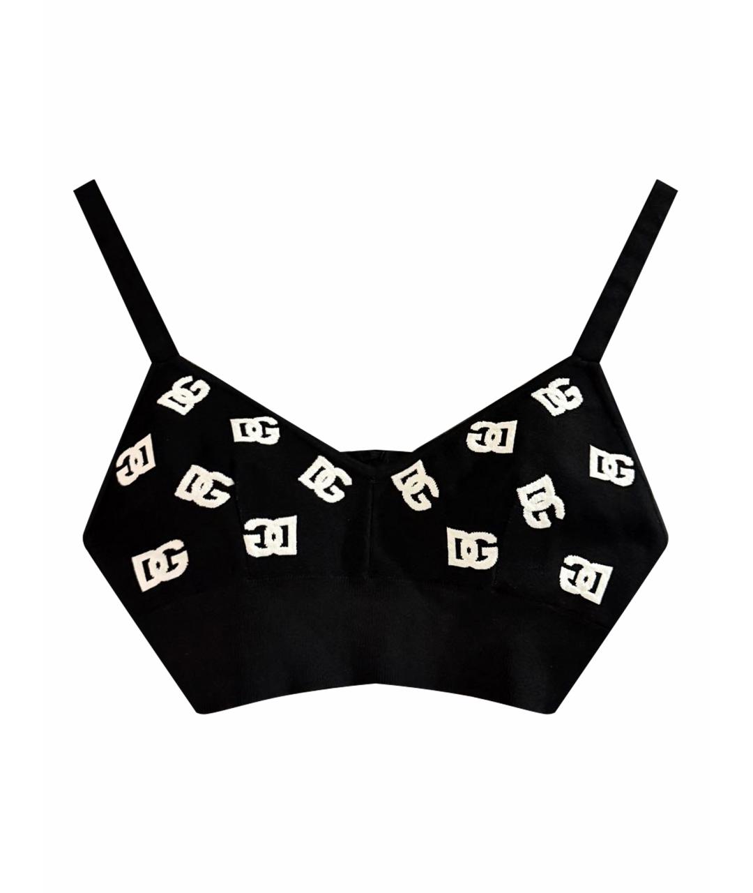 DOLCE&GABBANA Черная вискозная майка, фото 1