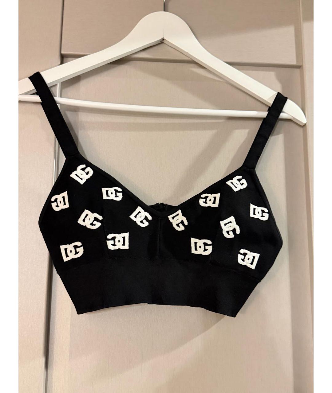 DOLCE&GABBANA Черная вискозная майка, фото 6