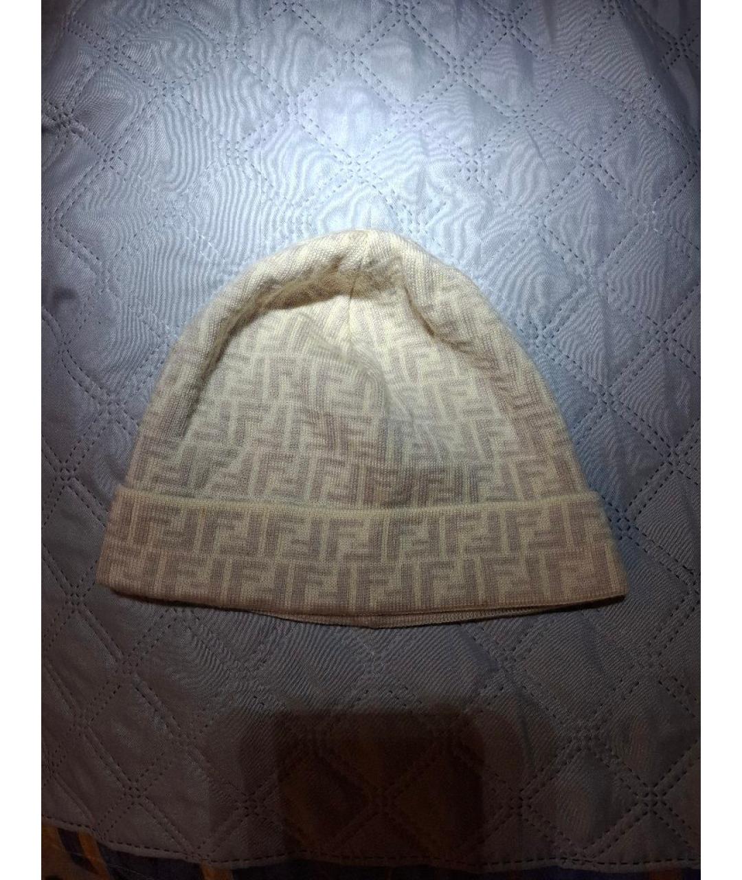 FENDI Бежевая шерстяная шапка, фото 7