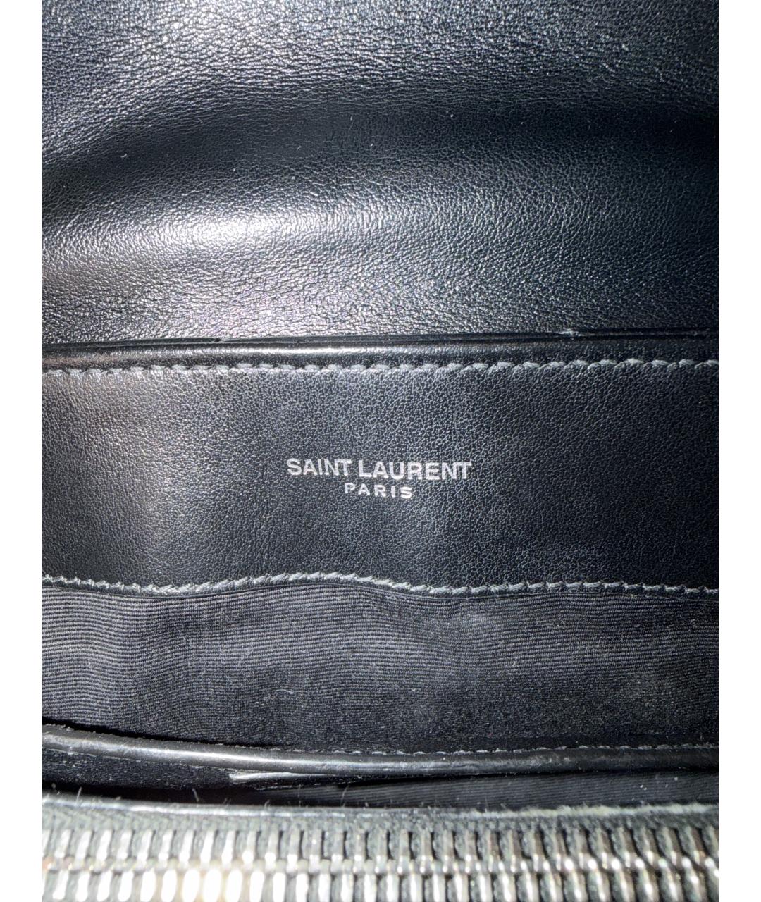 SAINT LAURENT Черная кожаная сумка через плечо, фото 4