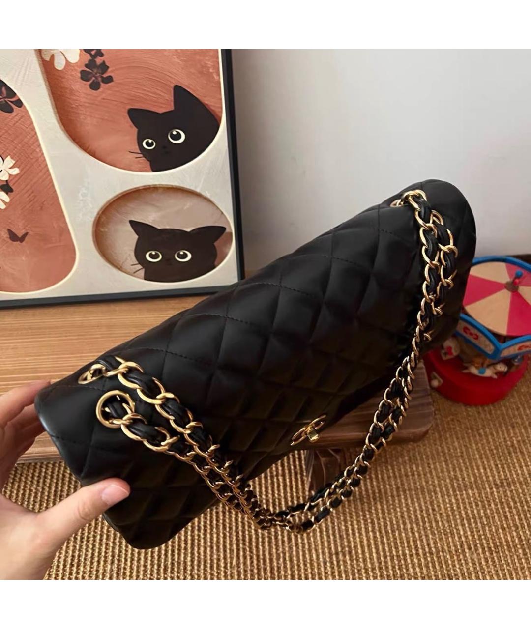 CHANEL Черная кожаная сумка тоут, фото 3