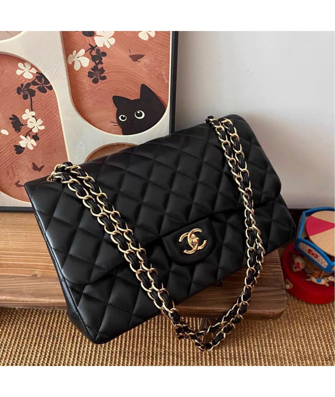 CHANEL Черная кожаная сумка тоут, фото 4