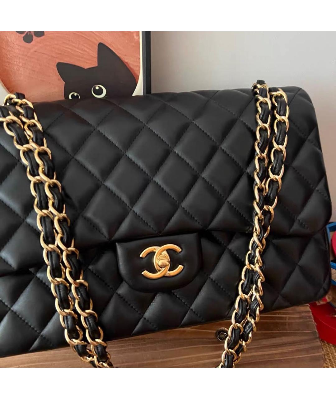 CHANEL Черная кожаная сумка тоут, фото 2