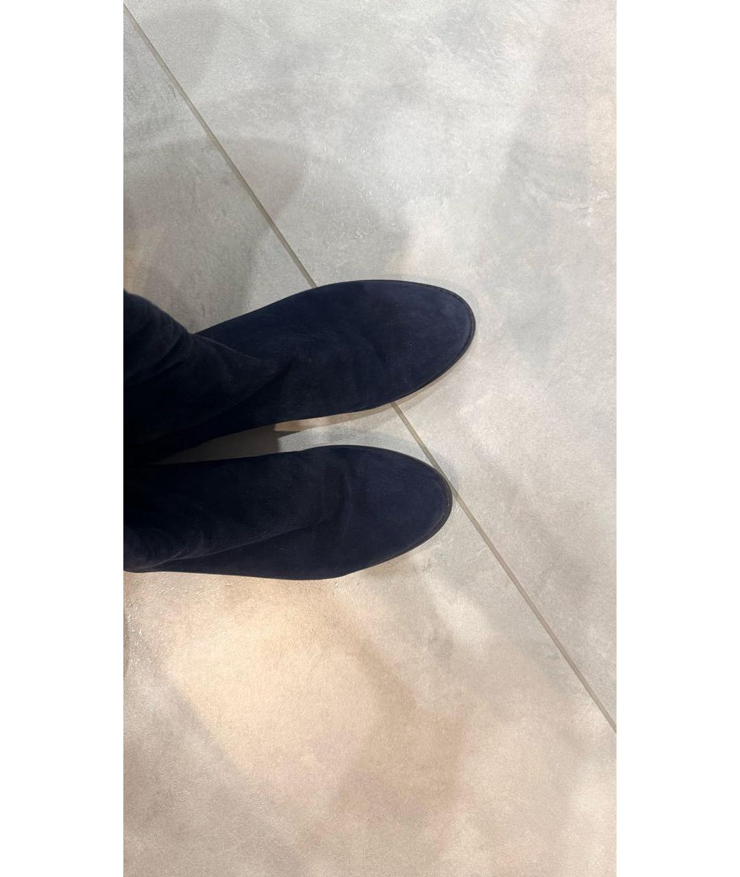 STUART WEITZMAN Темно-синие замшевые сапоги, фото 3