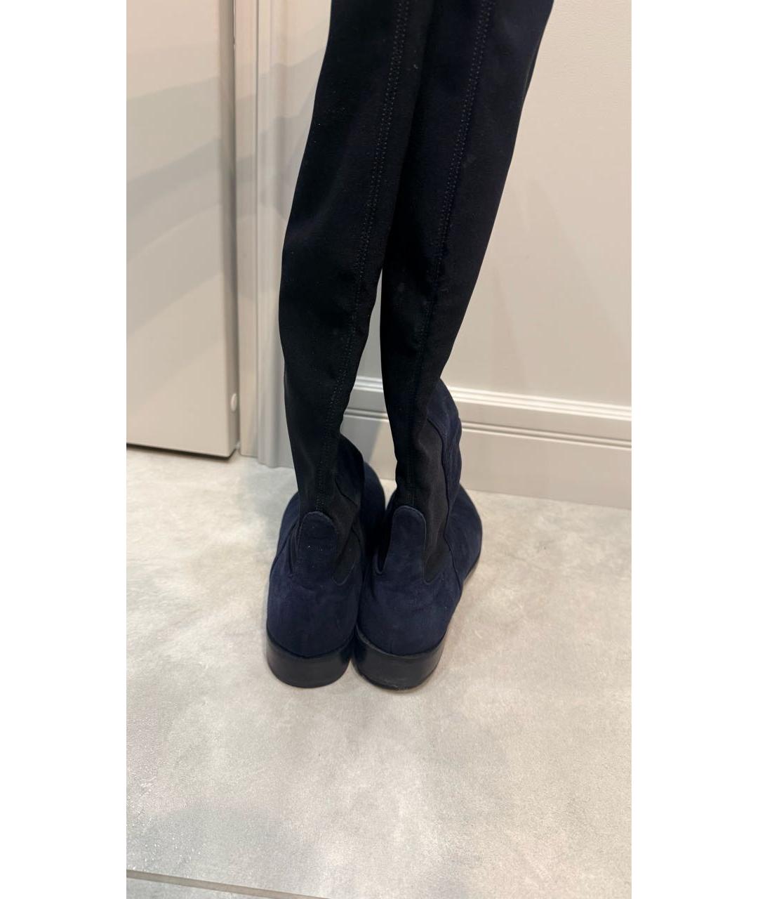 STUART WEITZMAN Темно-синие замшевые сапоги, фото 4