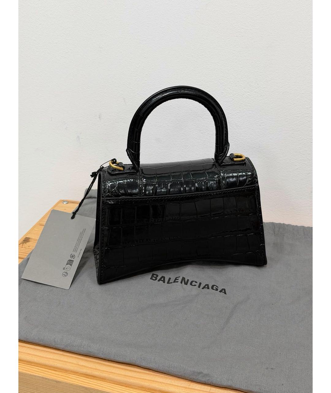 BALENCIAGA Черная кожаная сумка через плечо, фото 5