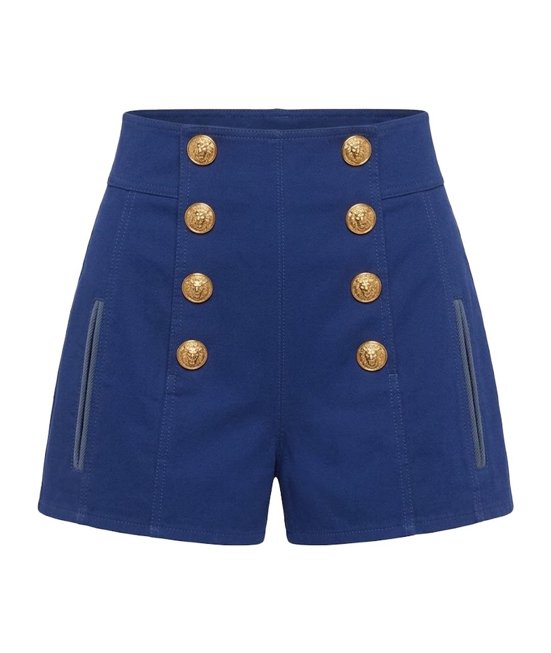 BALMAIN Синие хлопковые шорты, фото 1