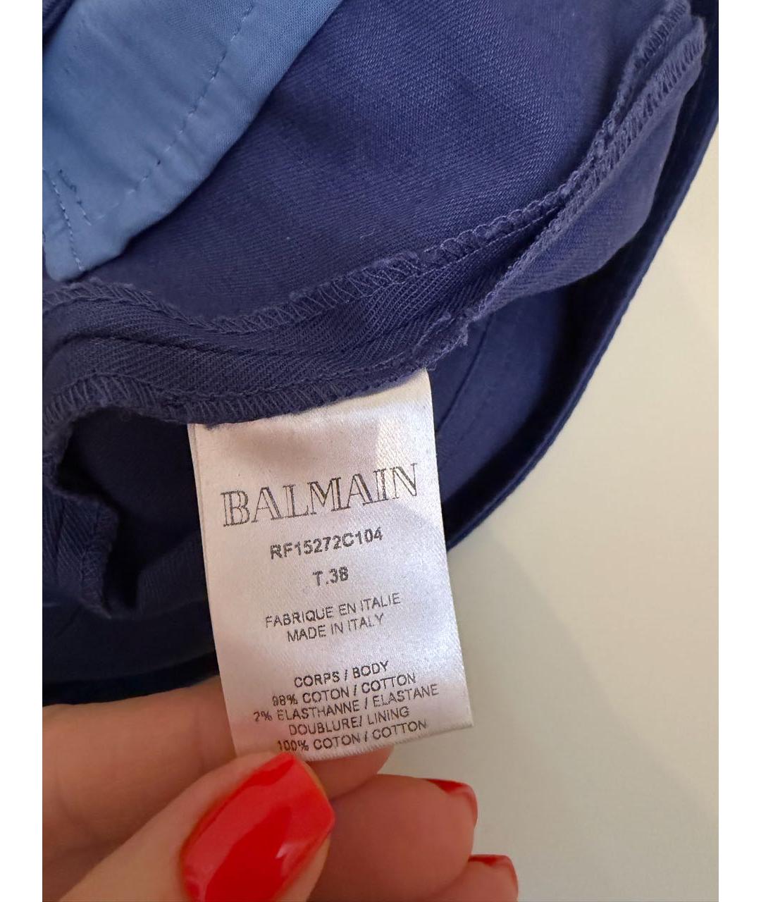 BALMAIN Синие хлопковые шорты, фото 4