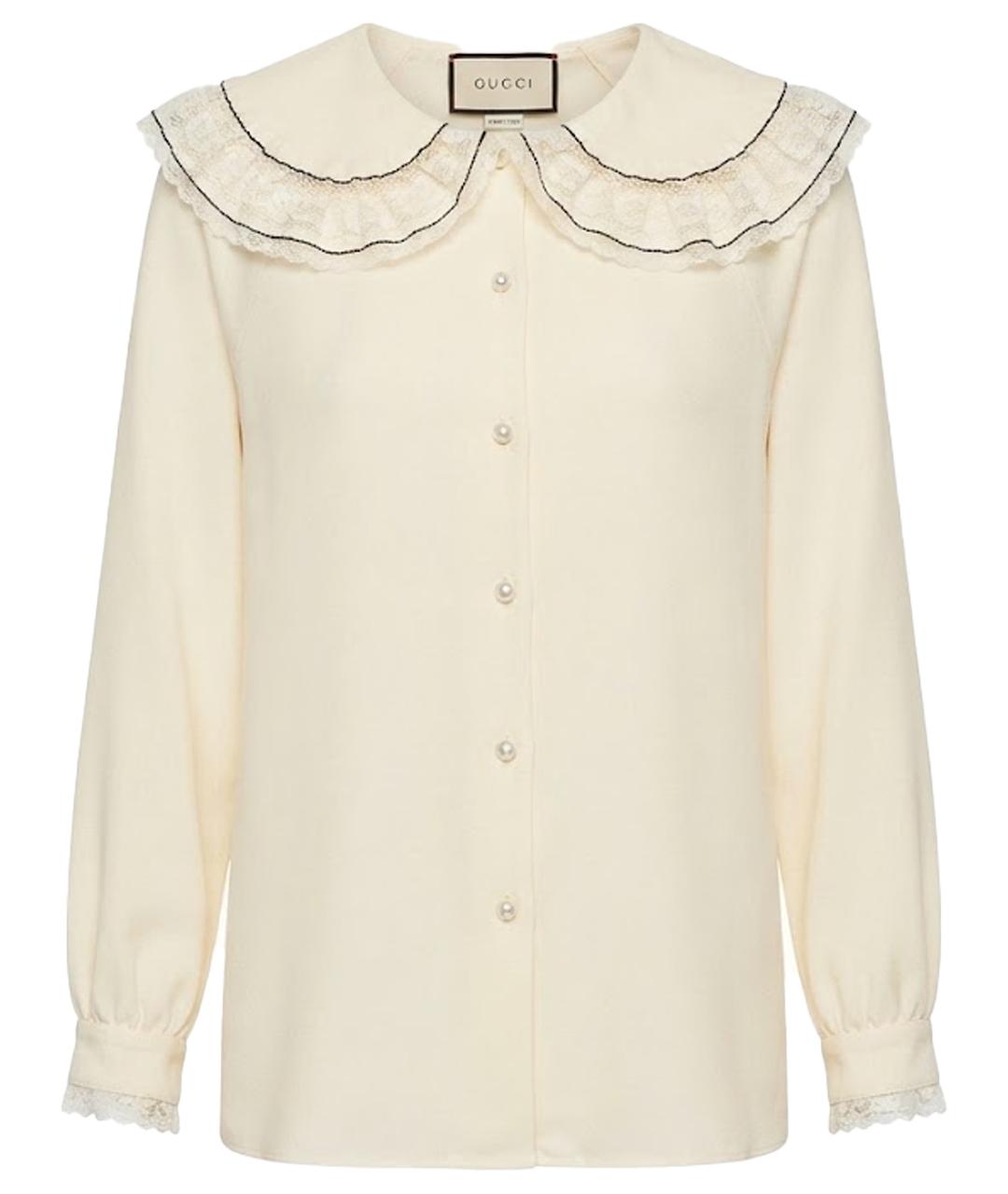 GUCCI Бежевая шелковая рубашка/блузка, фото 1