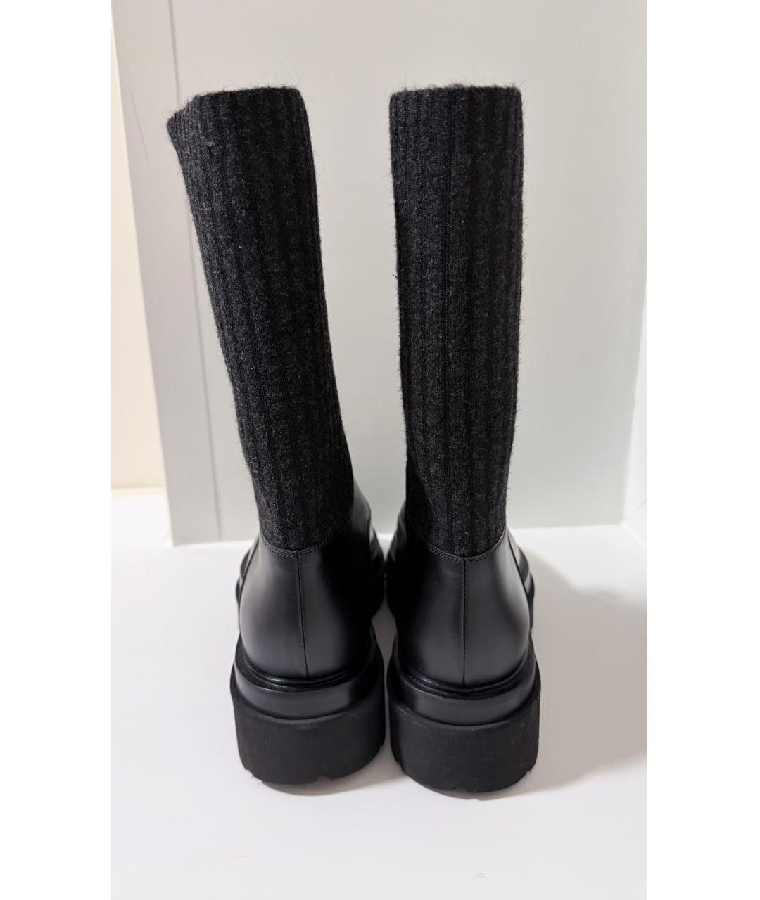 SANTONI Черные кожаные ботинки, фото 4