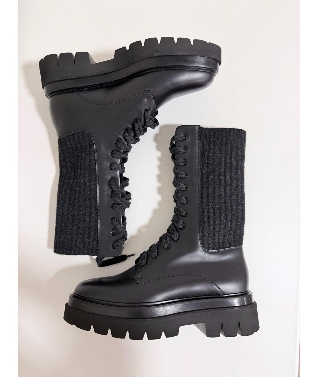 SANTONI Черные кожаные ботинки, фото 5