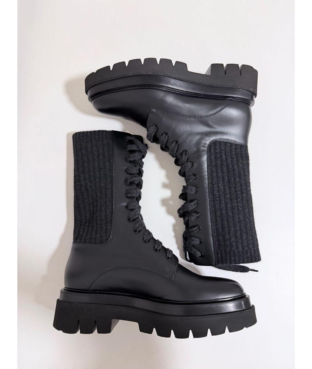 SANTONI Черные кожаные ботинки, фото 6