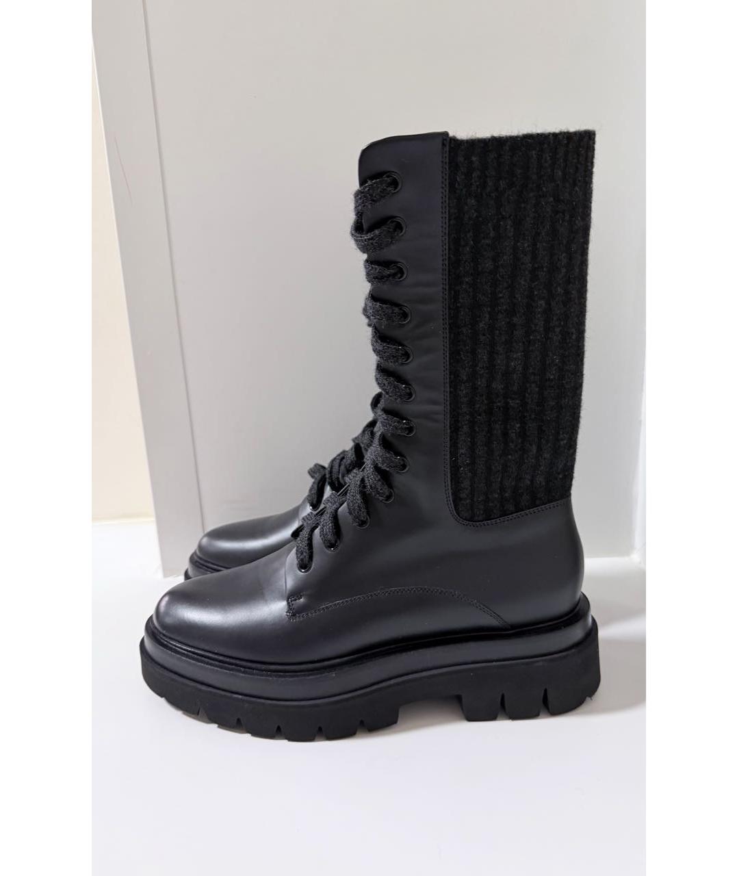 SANTONI Черные кожаные ботинки, фото 9
