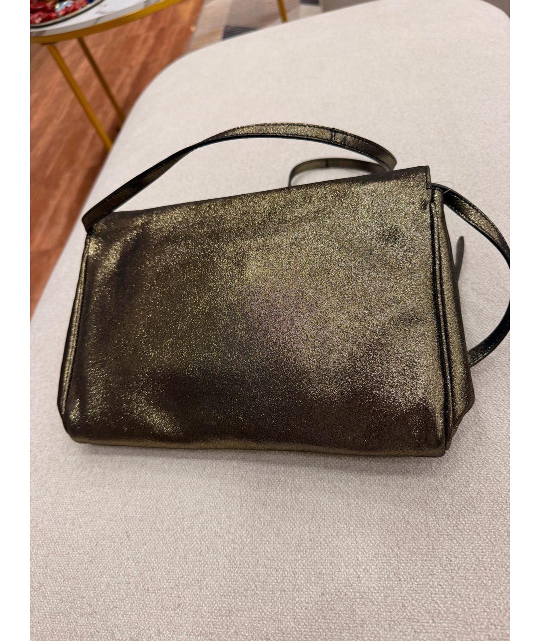 FENDI Золотая тканевая сумка через плечо, фото 3