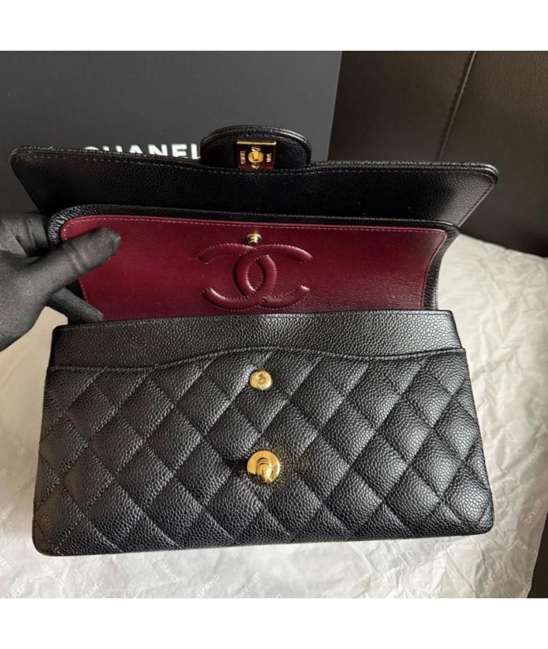CHANEL Черная кожаная сумка тоут, фото 8