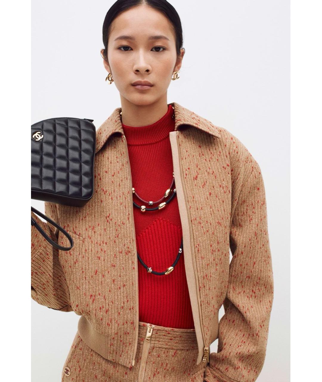 CHANEL Бежевая шерстяная куртка, фото 4
