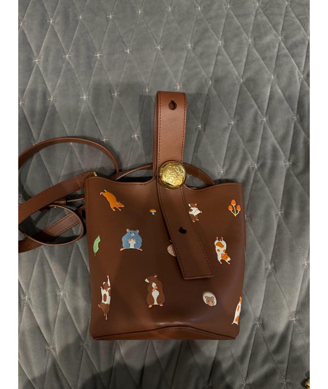 LOEWE Коричневая кожаная сумка тоут, фото 2