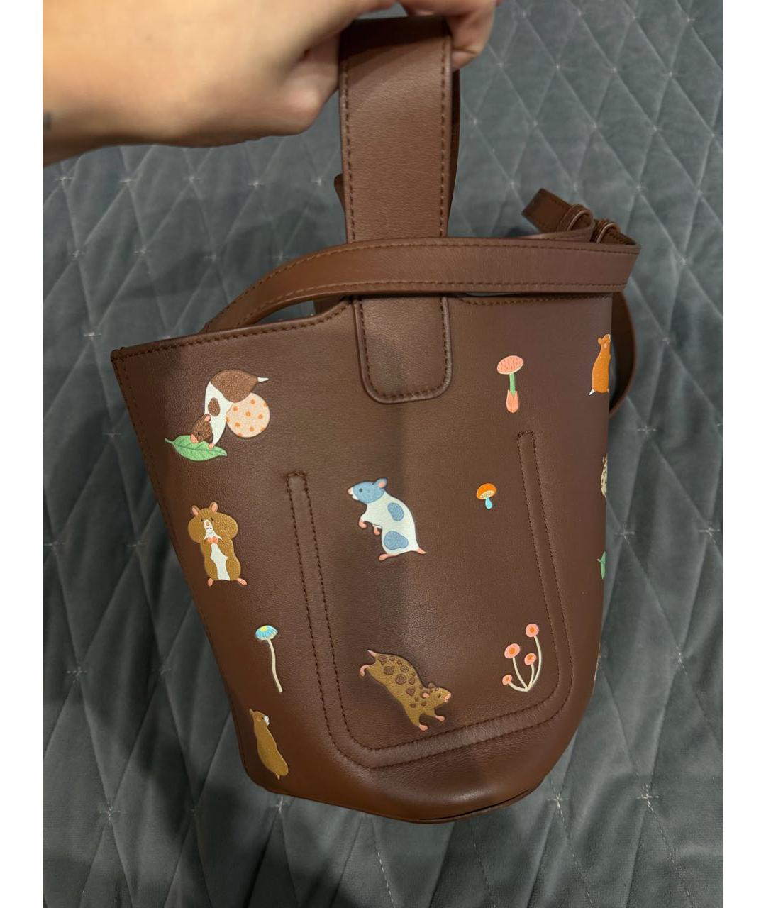 LOEWE Коричневая кожаная сумка тоут, фото 4