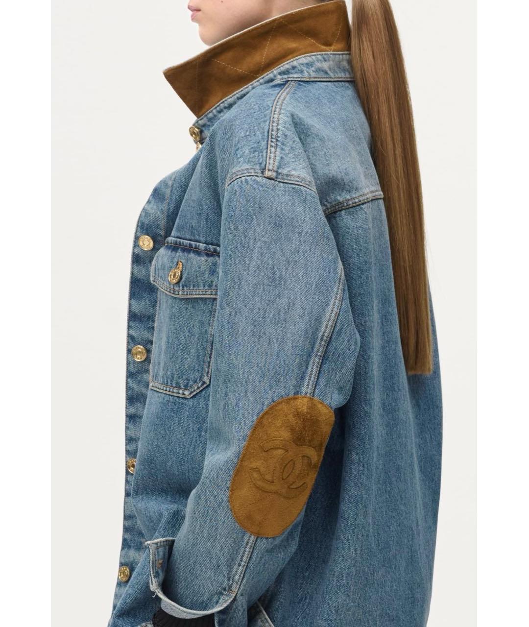 CHANEL Синяя деним куртка, фото 3
