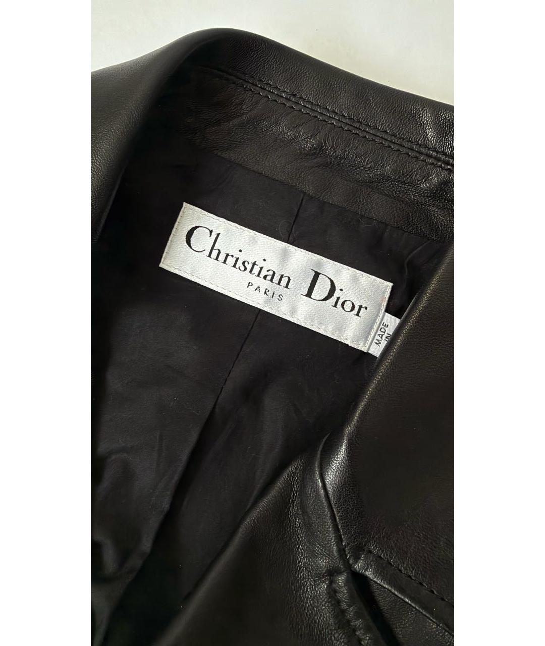 CHRISTIAN DIOR Черная кожаная куртка, фото 2