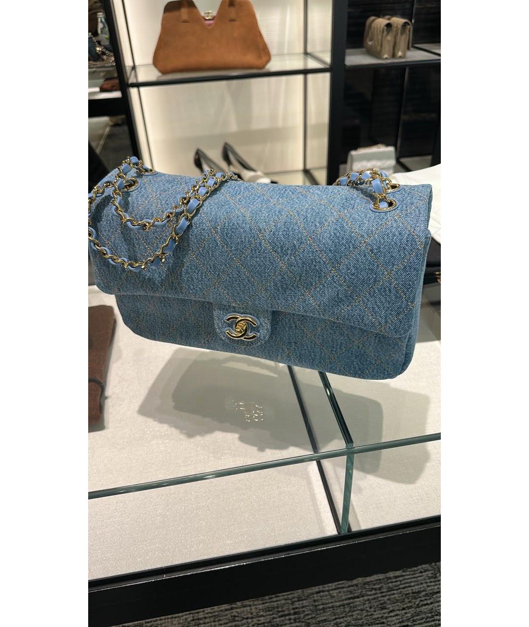 CHANEL Голубая деним сумка тоут, фото 3