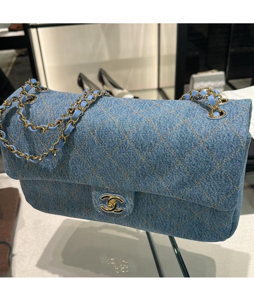 CHANEL Голубая деним сумка тоут, фото 2