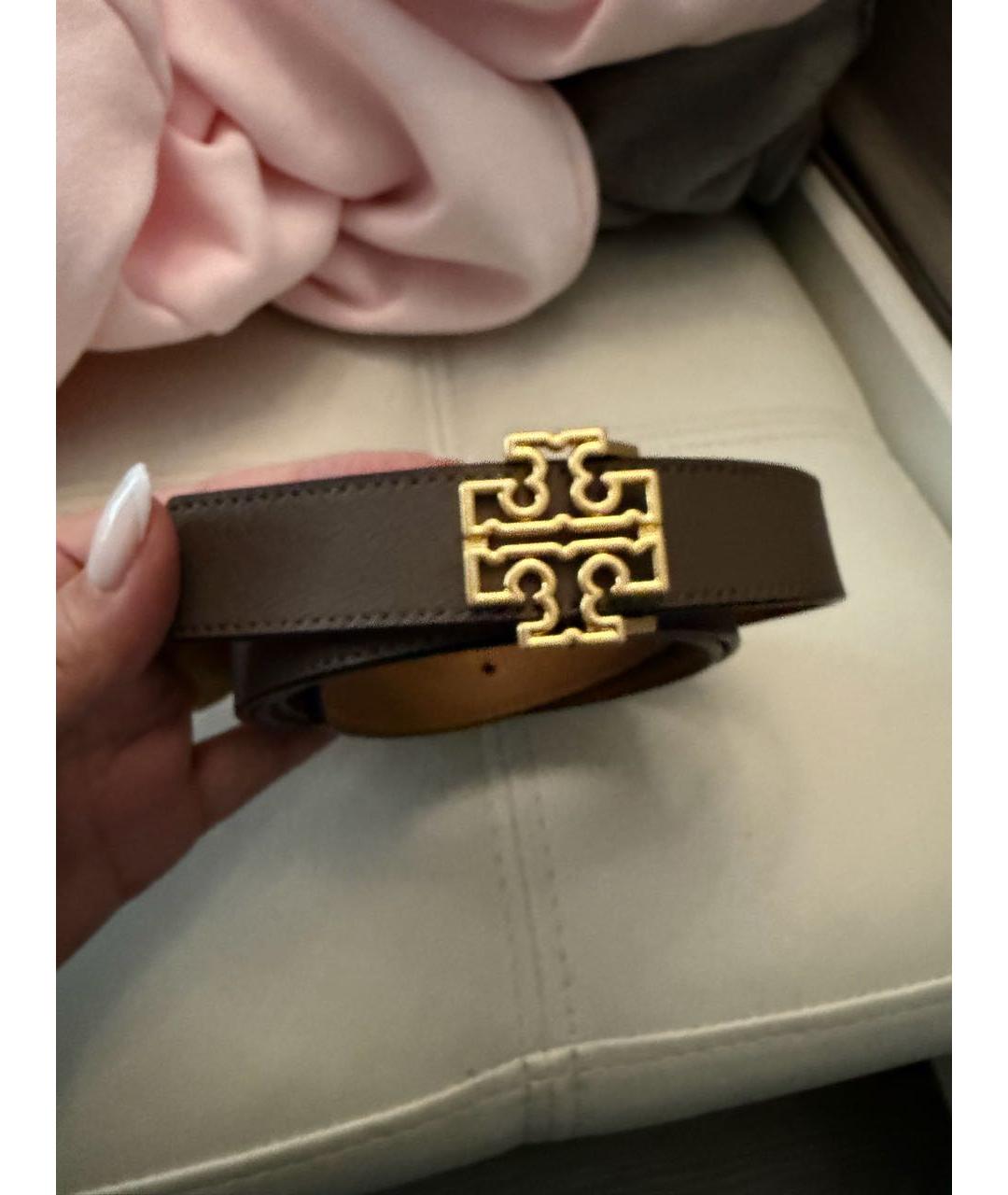 TORY BURCH Коричневый кожаный ремень, фото 5