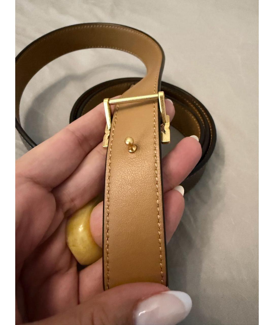 TORY BURCH Коричневый кожаный ремень, фото 3