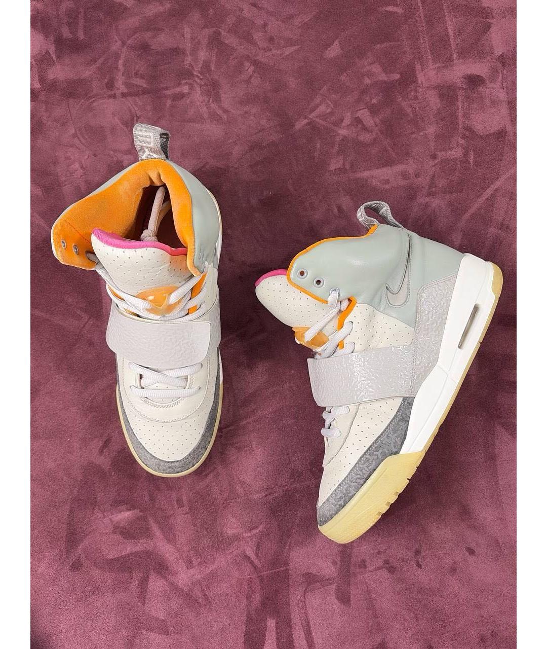 NIKE Серые кожаные высокие кроссовки / кеды, фото 6