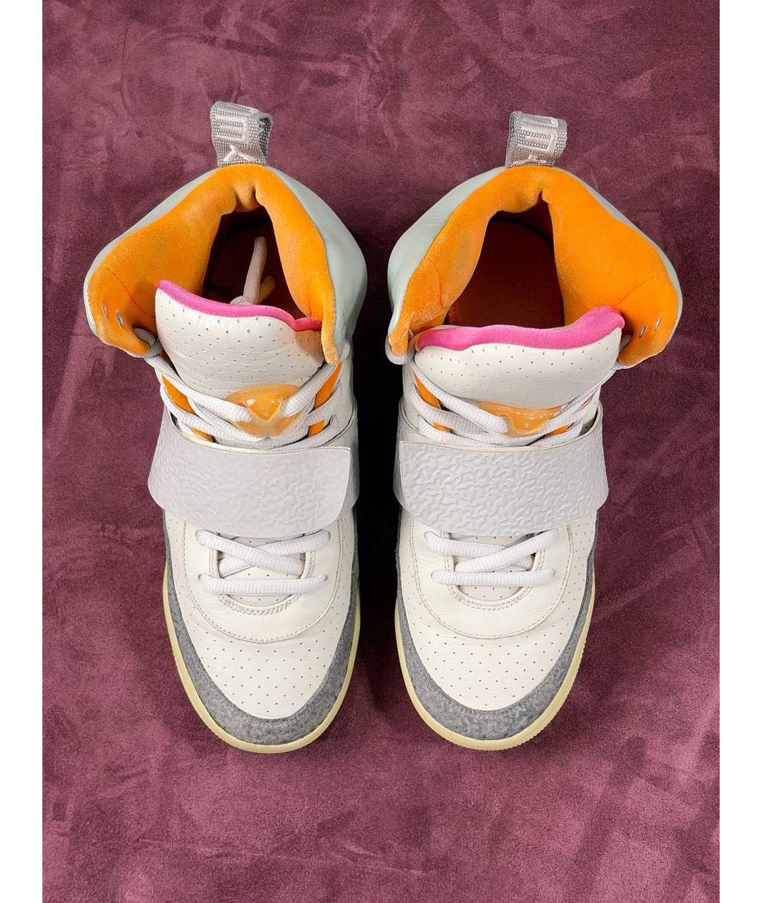 NIKE Серые кожаные высокие кроссовки / кеды, фото 2