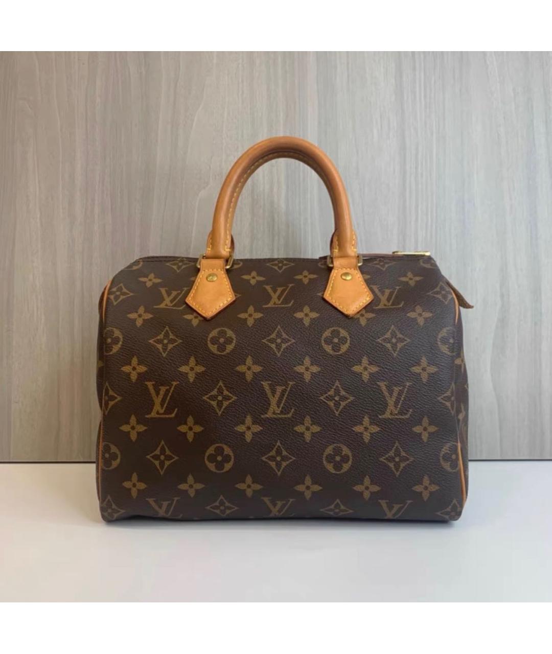 LOUIS VUITTON Коричневая сумка с короткими ручками из канвы, фото 8