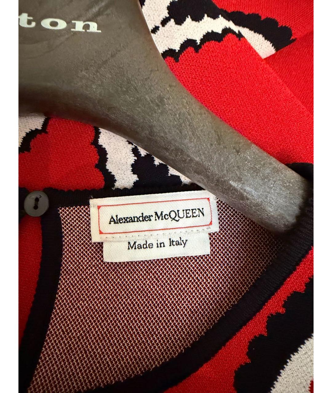 ALEXANDER MCQUEEN Красное вискозное повседневное платье, фото 3
