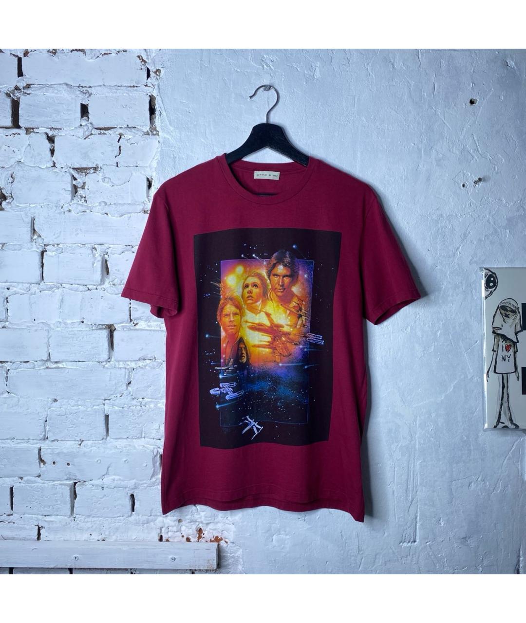 ETRO Бордовая хлопковая футболка, фото 8