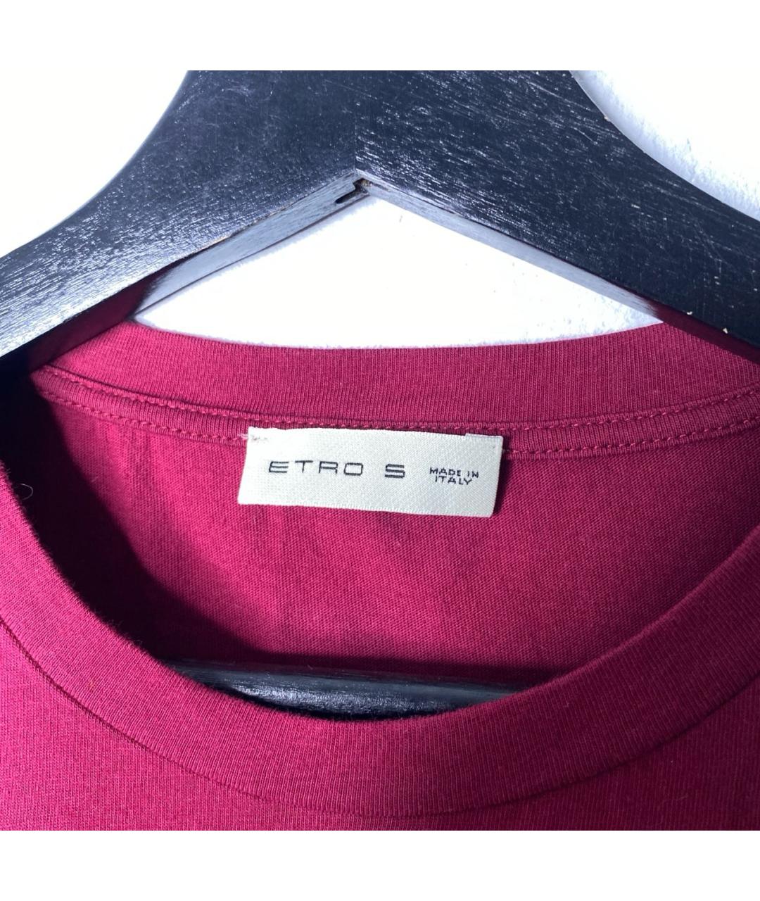 ETRO Бордовая хлопковая футболка, фото 5