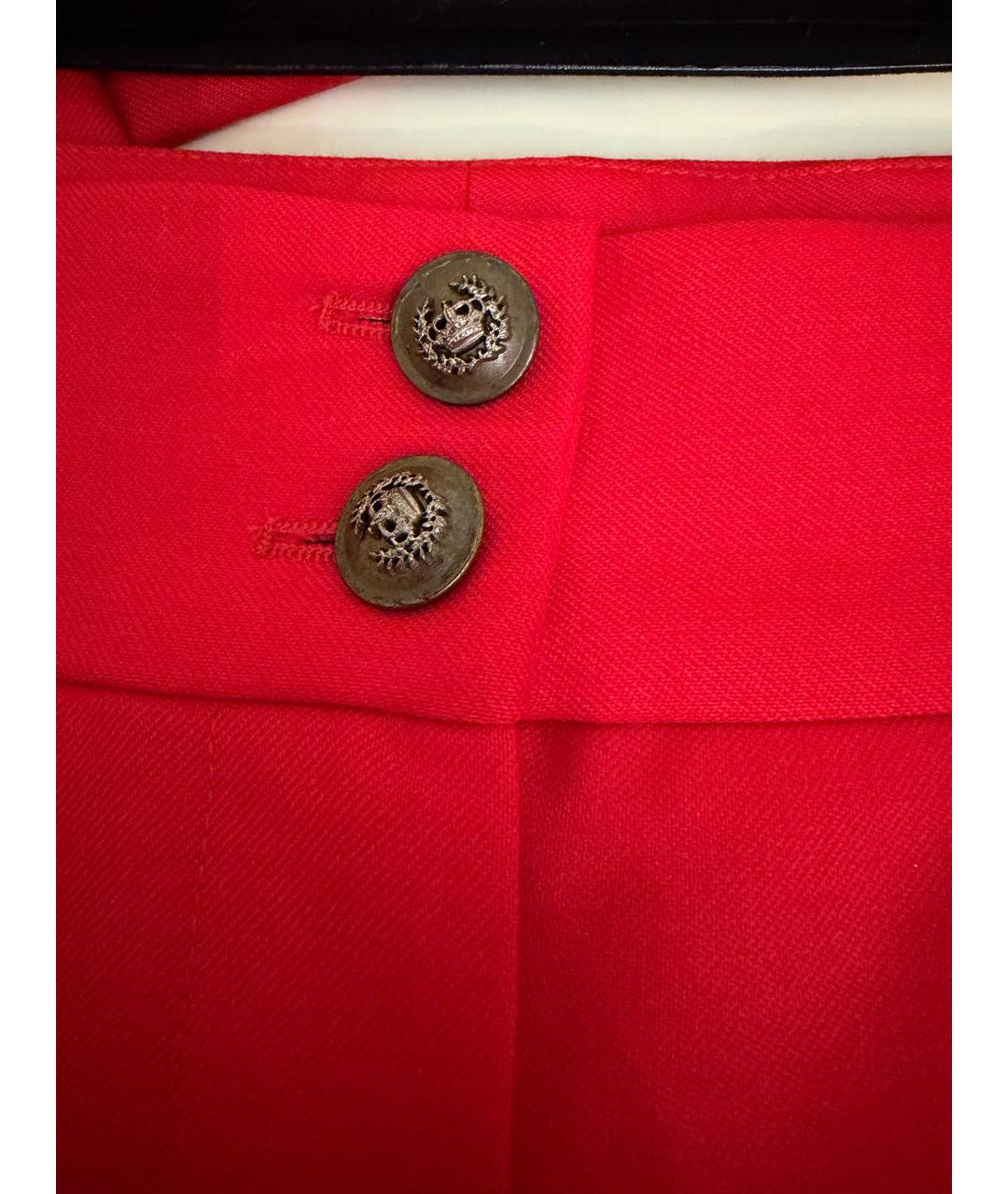 DOLCE&GABBANA Красные шерстяные брюки узкие, фото 4