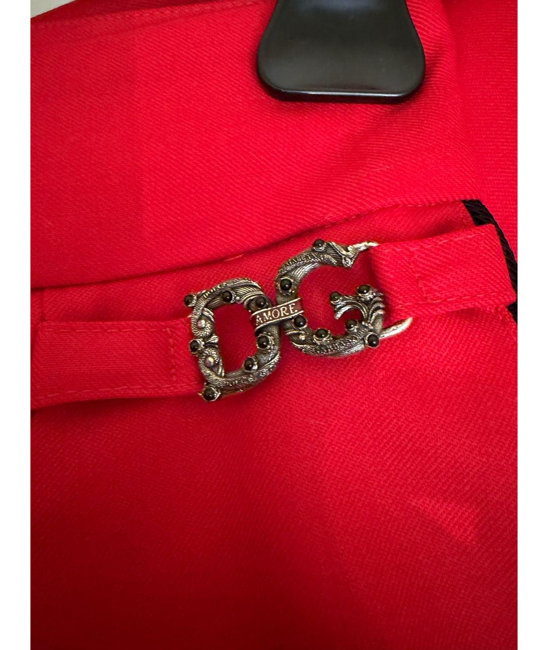 DOLCE&GABBANA Красные шерстяные брюки узкие, фото 3