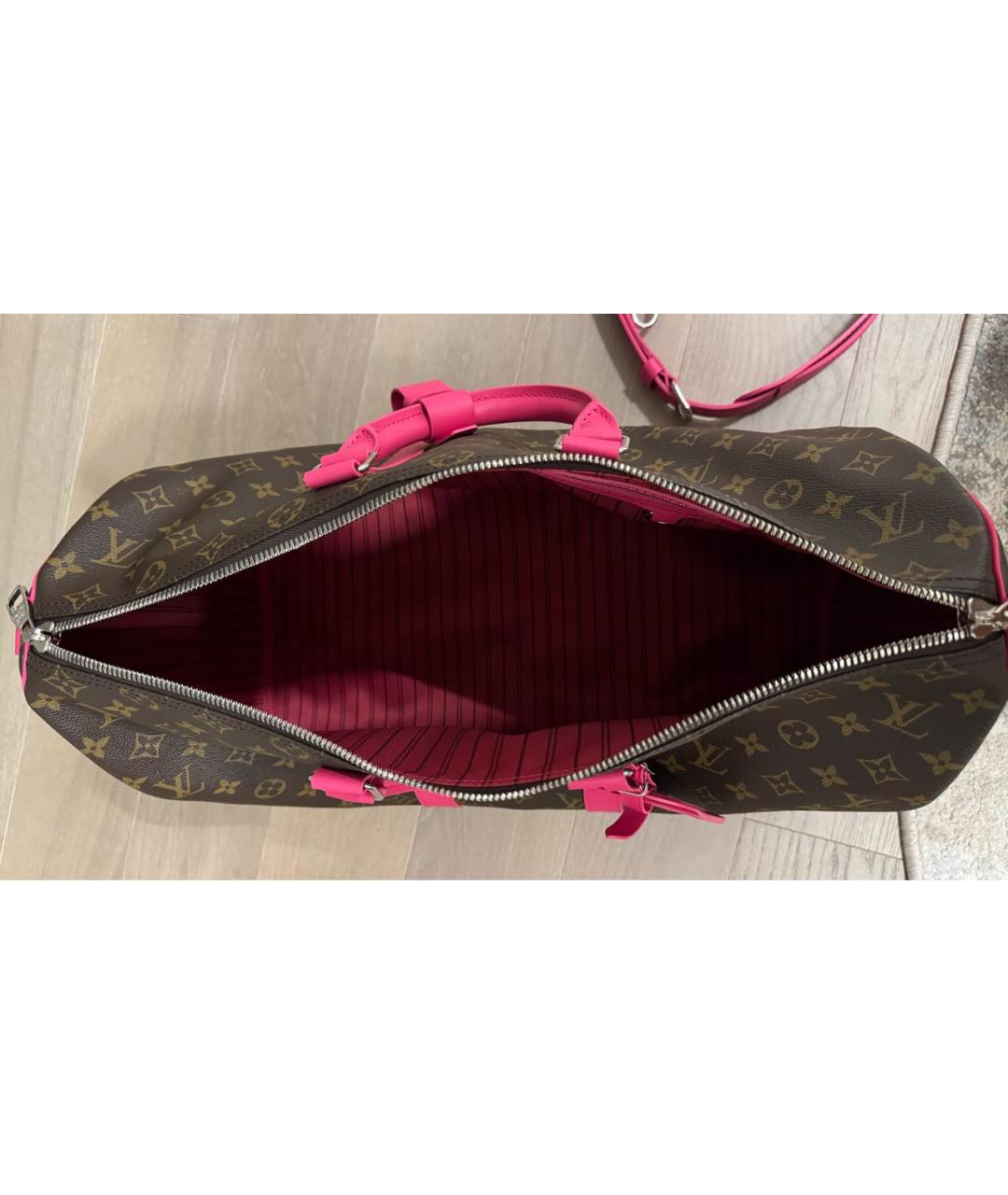 LOUIS VUITTON Коричневая дорожная/спортивная сумка из канвы, фото 4