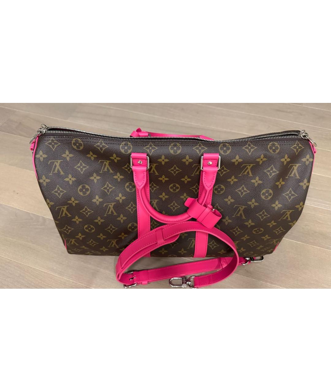 LOUIS VUITTON Коричневая дорожная/спортивная сумка из канвы, фото 3