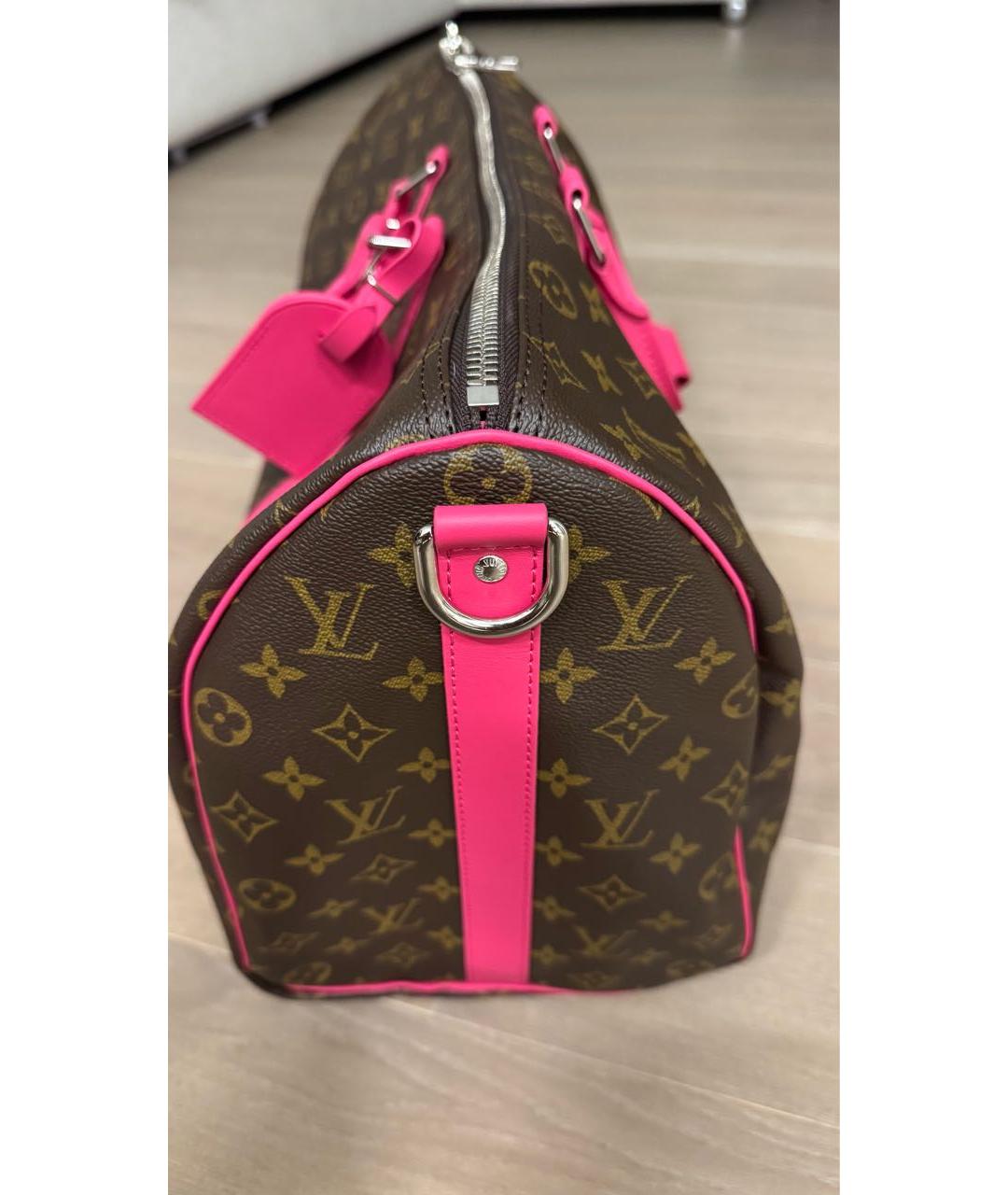 LOUIS VUITTON Коричневая дорожная/спортивная сумка из канвы, фото 2