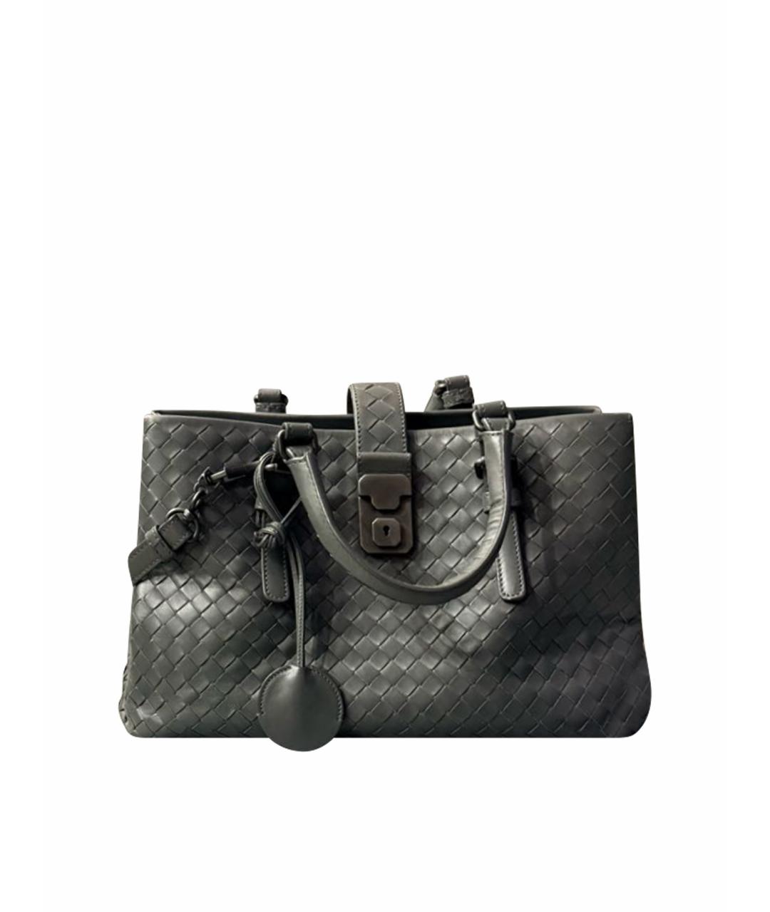 BOTTEGA VENETA Антрацитовая кожаная сумка тоут, фото 1