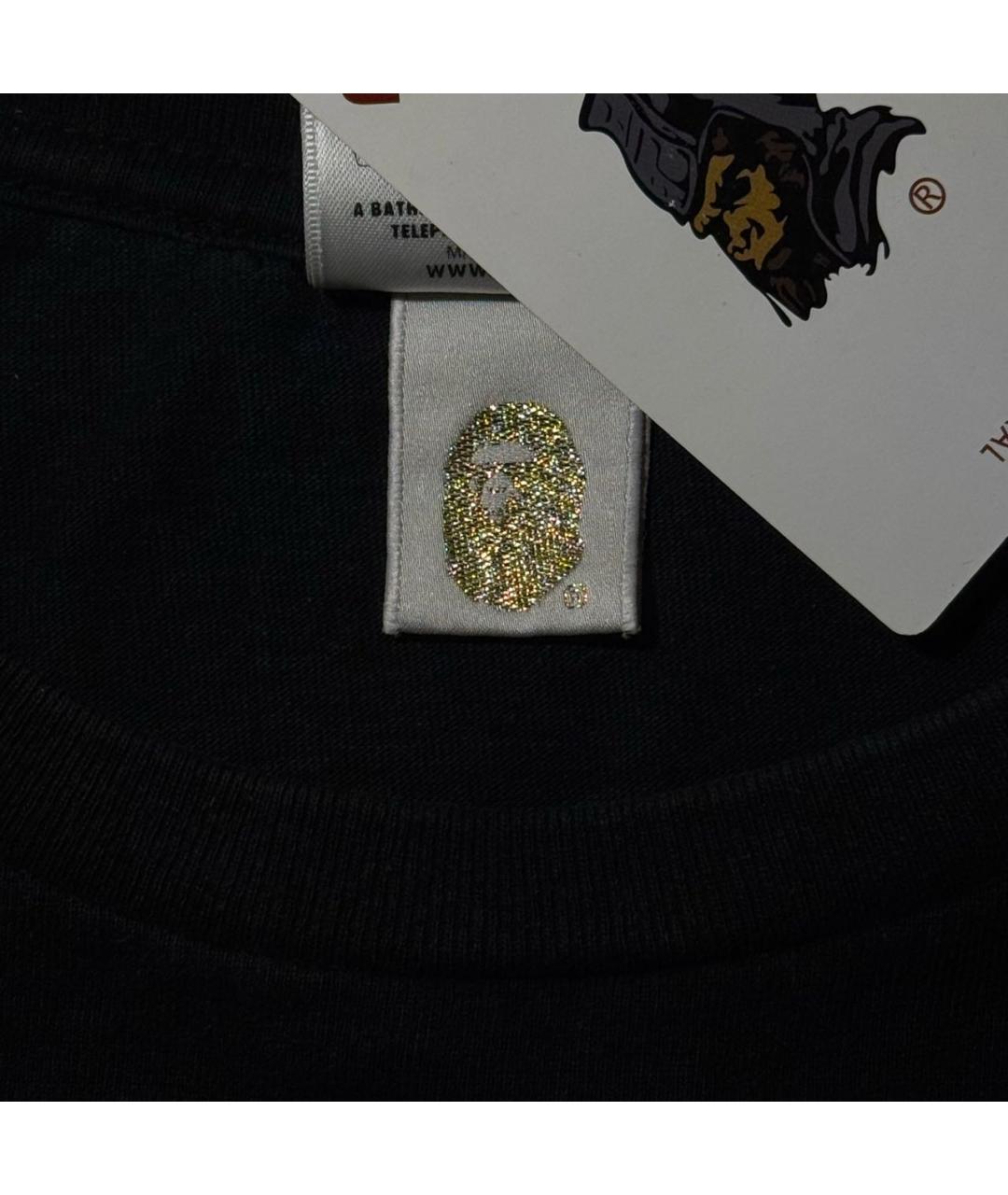 A BATHING APE Черная хлопковая футболка, фото 3