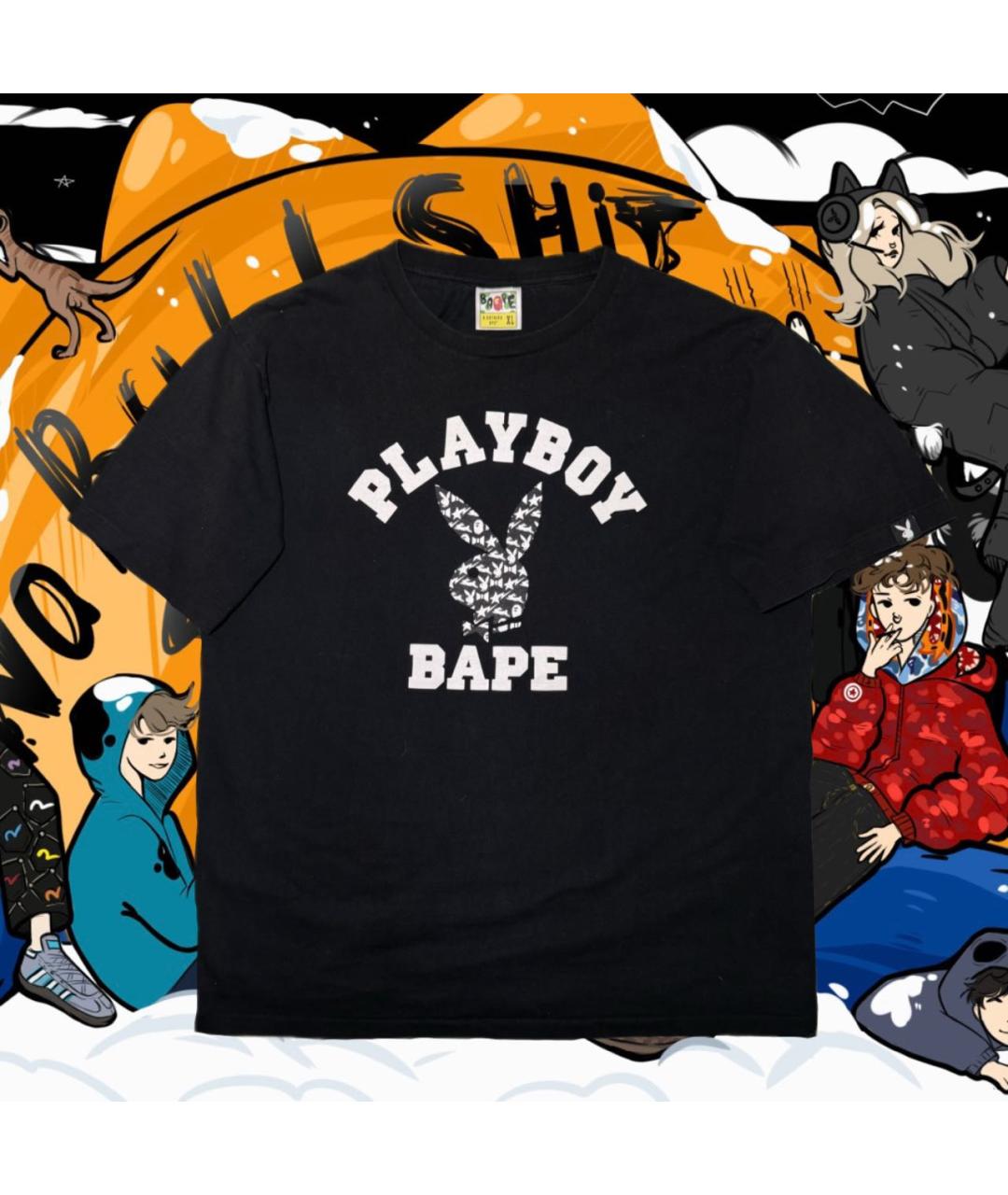 A BATHING APE Черная хлопковая футболка, фото 5
