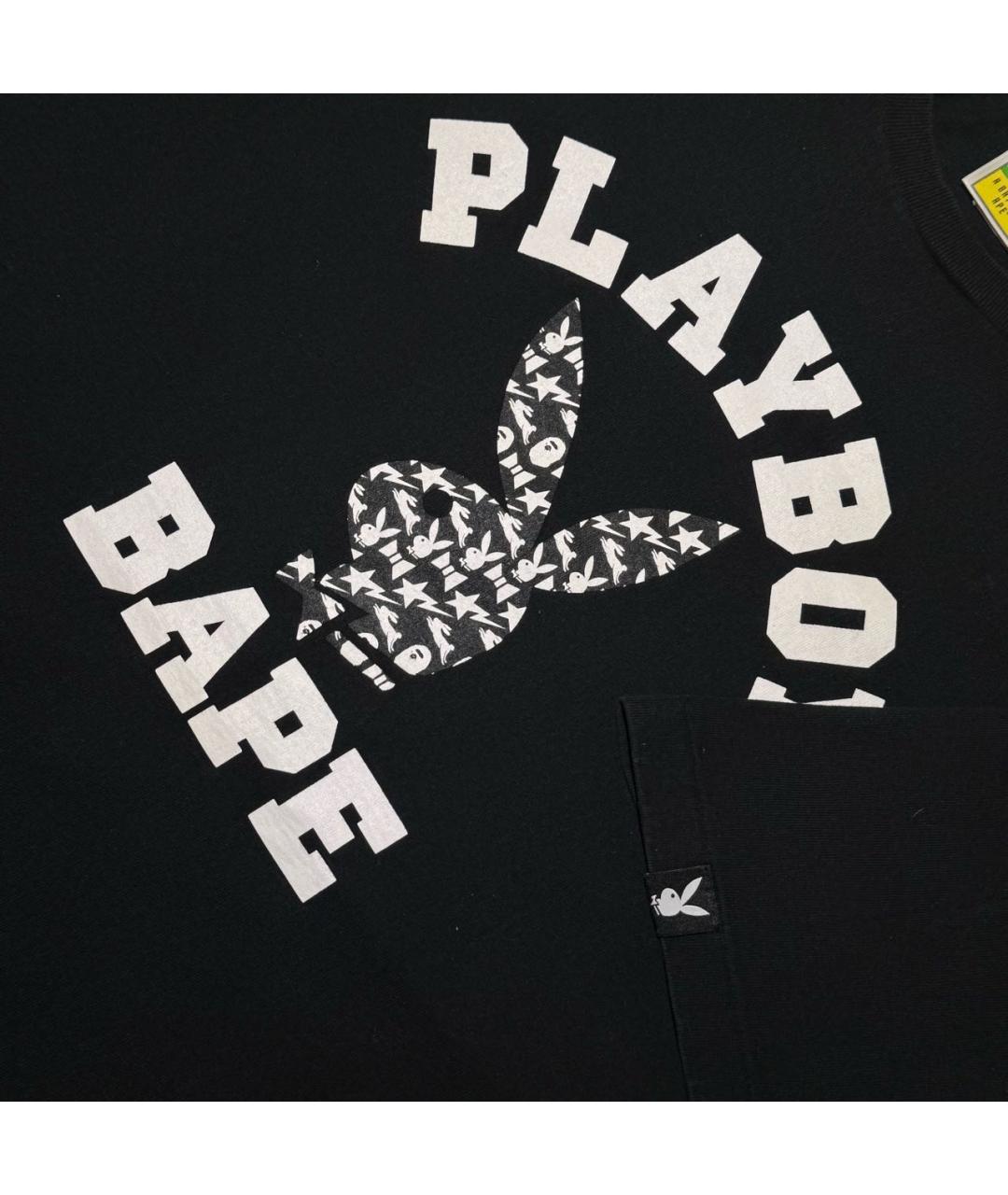 A BATHING APE Черная хлопковая футболка, фото 4