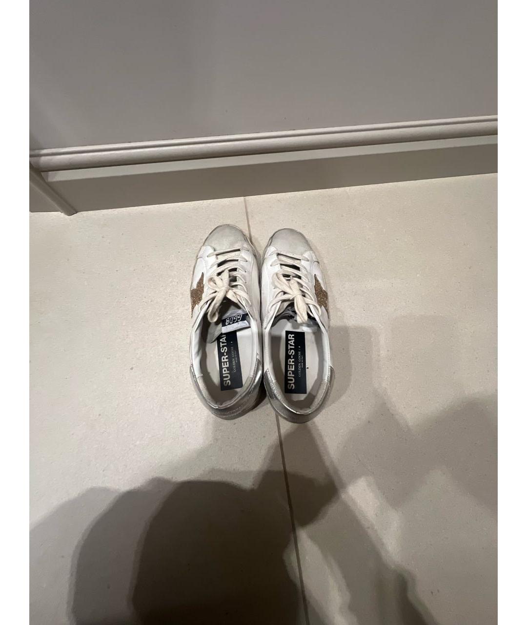 GOLDEN GOOSE Белые кожаные кеды, фото 2