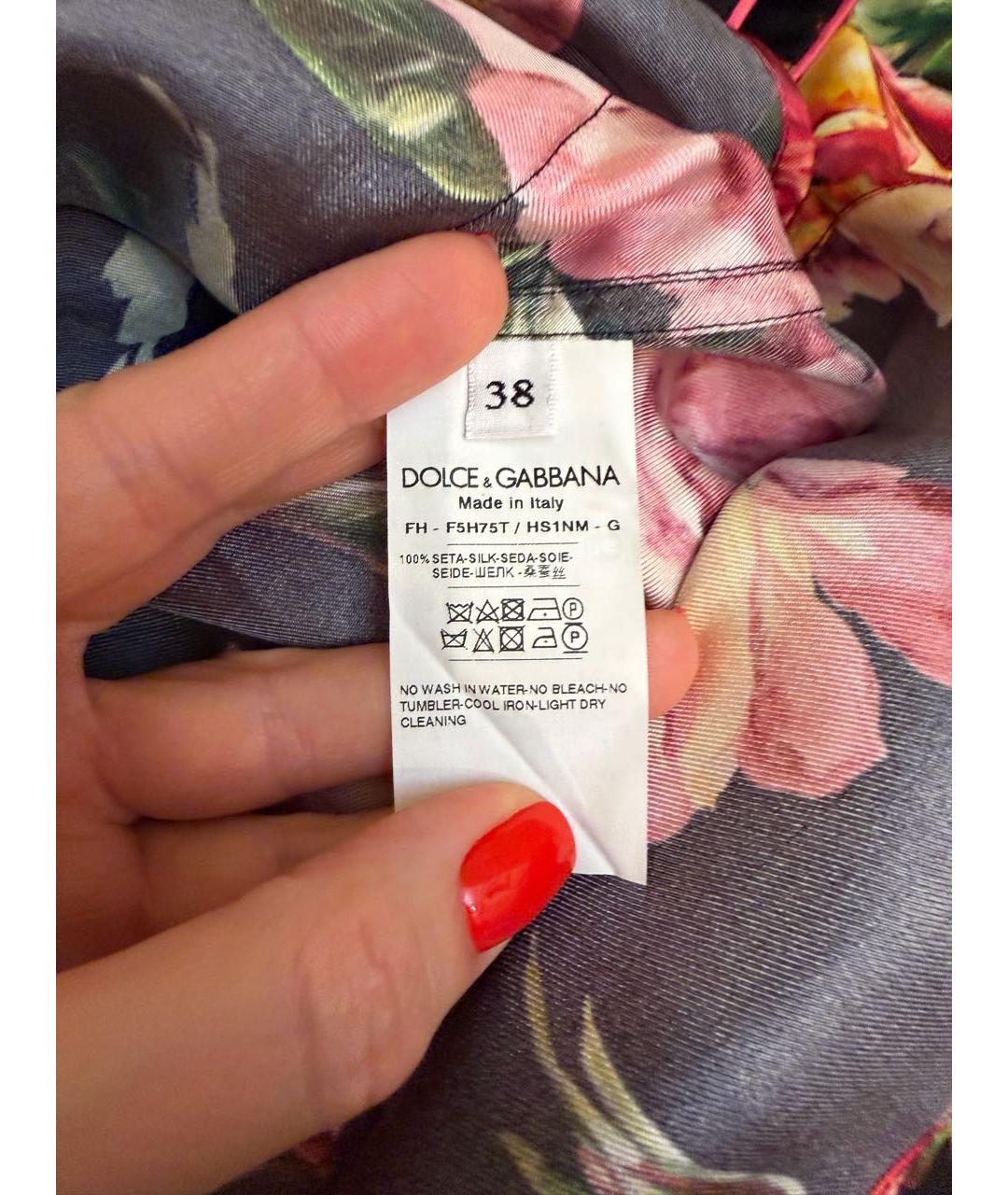 DOLCE&GABBANA Мульти шелковая рубашка, фото 3