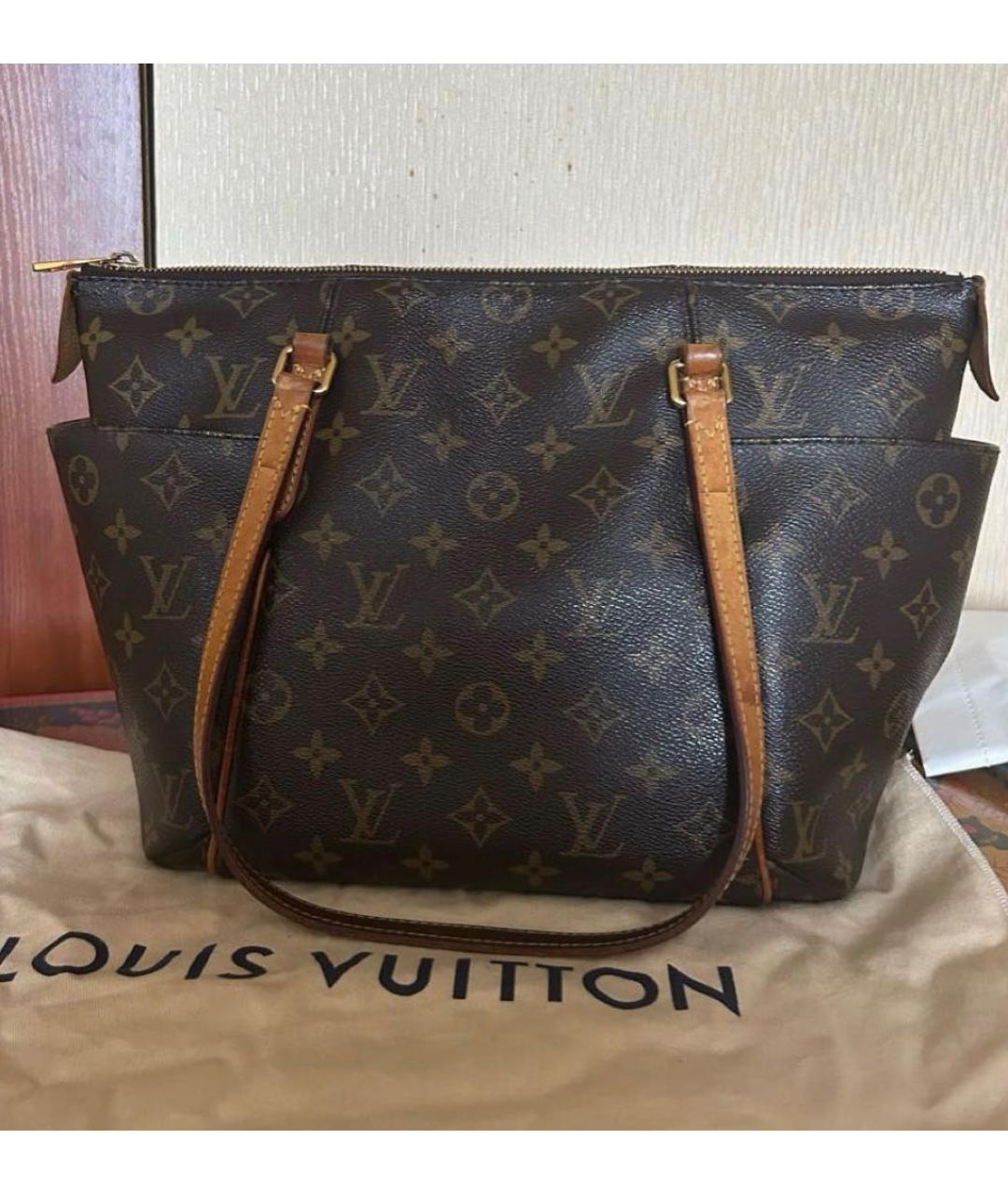 LOUIS VUITTON Коричневая сумка тоут из канвы, фото 2